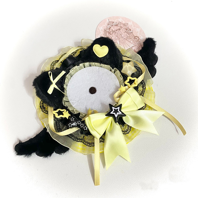 Black Plush Cat Ear Round Lace - Unique Anime Merchandise recension och pris