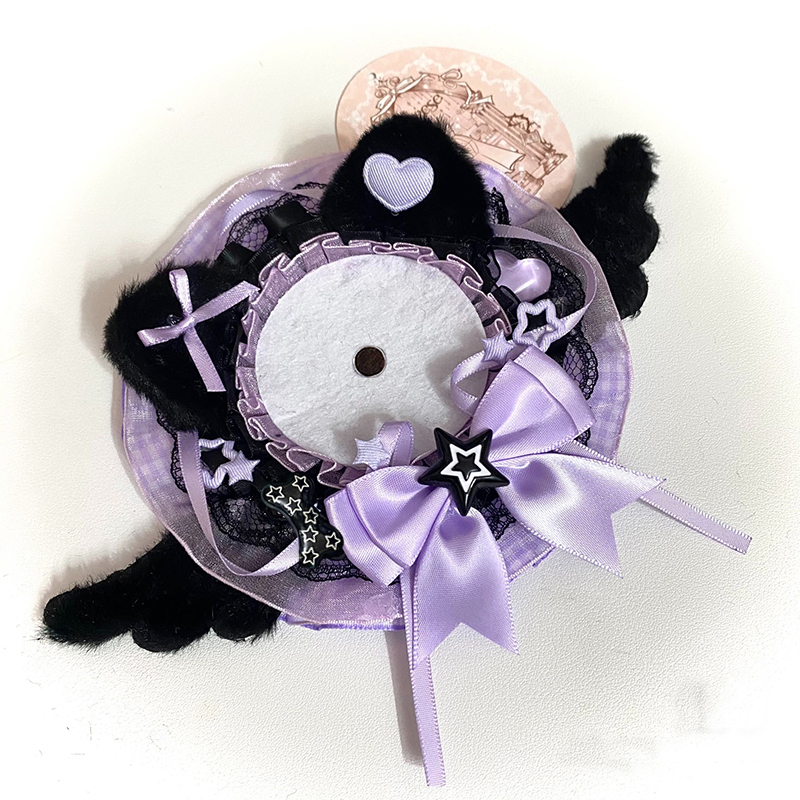 Black Plush Cat Ear Round Lace - Unique Anime Merchandise recension och pris